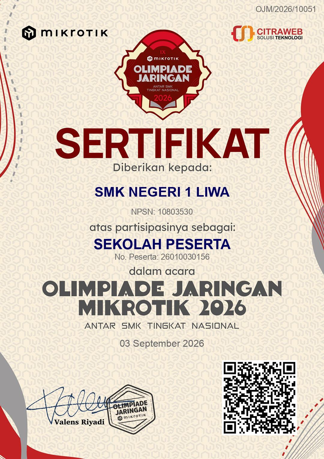 WOOOW! Gebrakan Digital SMK Negeri 1 Liwa: Tembus Top 5 Sumatera di Olimpiade Jaringan Mikrotik 2026!