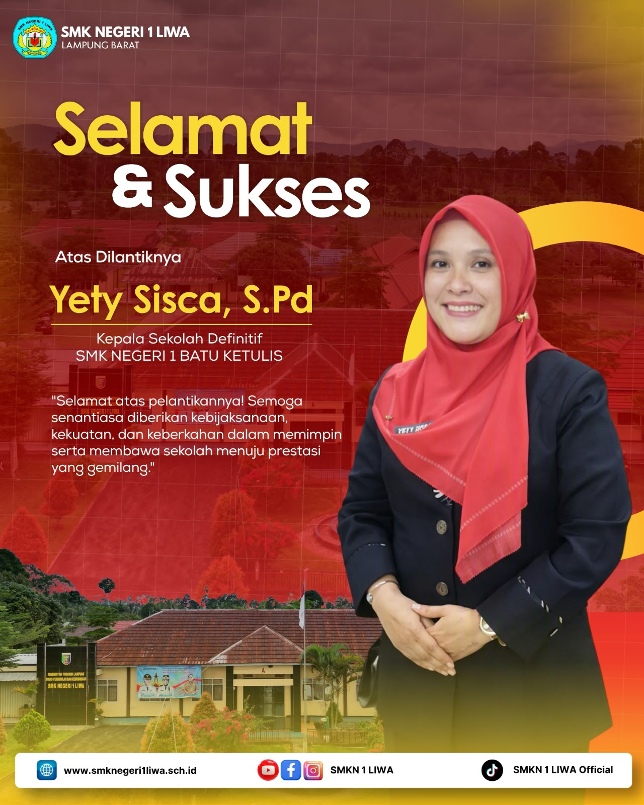 Selamat dan Sukses atas Amanah Baru, Sosok Guru Penggerak SMK Negeri 1 Liwa Siap Melanjutkan Dedikasi dalam Dunia Pendidikan
