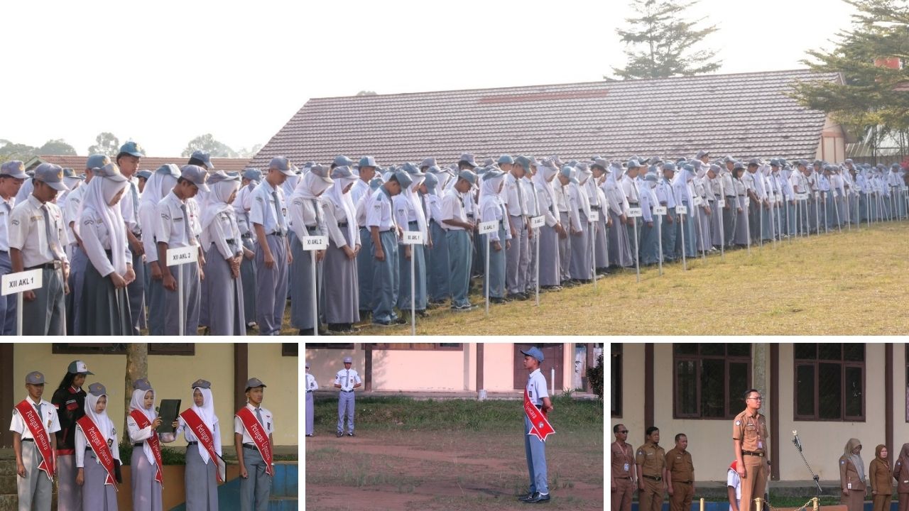 SMK Negeri 1 Liwa Gelar Upacara Senin, Tingkatkan Disiplin dan Semangat Berprestasi