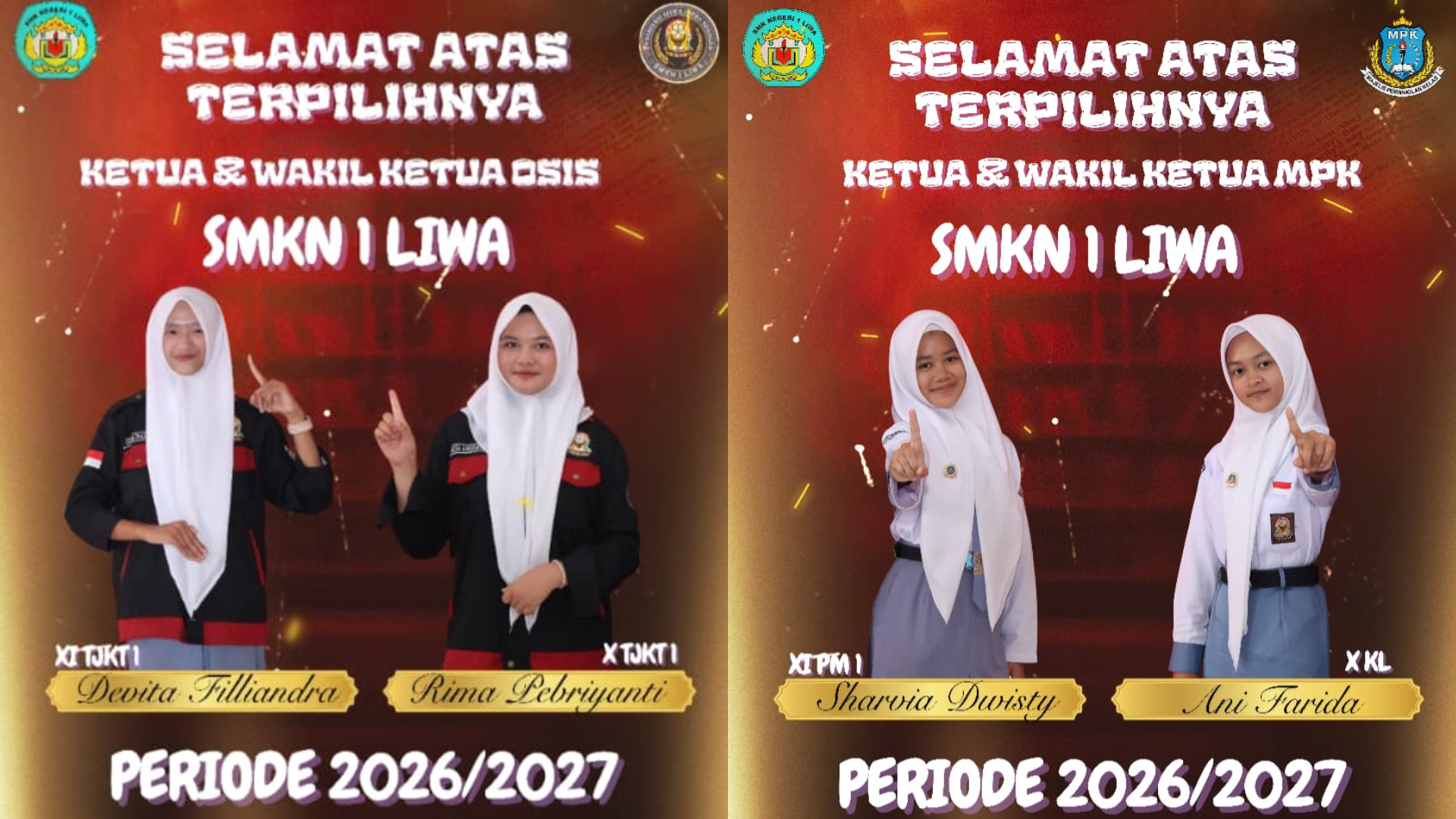 Hasil Pemilihan 2026 inilah Pemimpin Baru OSIS & MPK SMK Negeri 1 Liwa