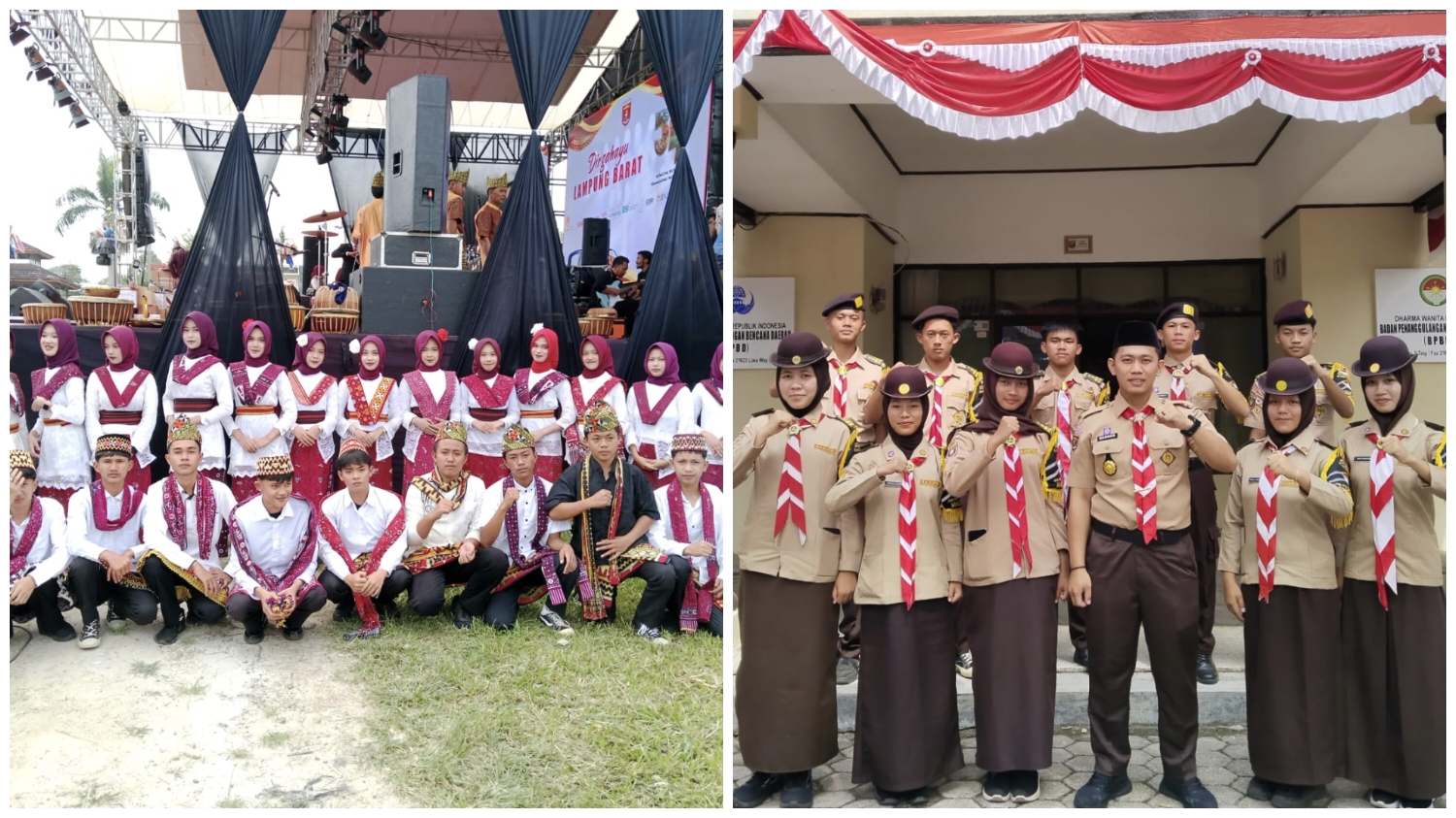 Kombinasi Sempurna Seni dan Disiplin: Tim Nyambai dan Pasukan Pramuka SMKN 1 Liwa Unjuk Gigi di HUT ke-35 Lampung Barat